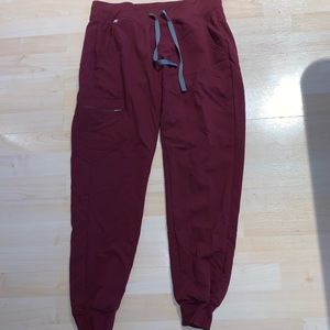 FIGS Burgundy Joggers- Size M